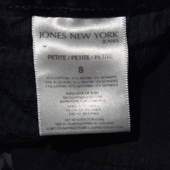 Jones Newyork  Lexington Straight black Velvet coudory jeans Sz 8P - Picture 4 of 11